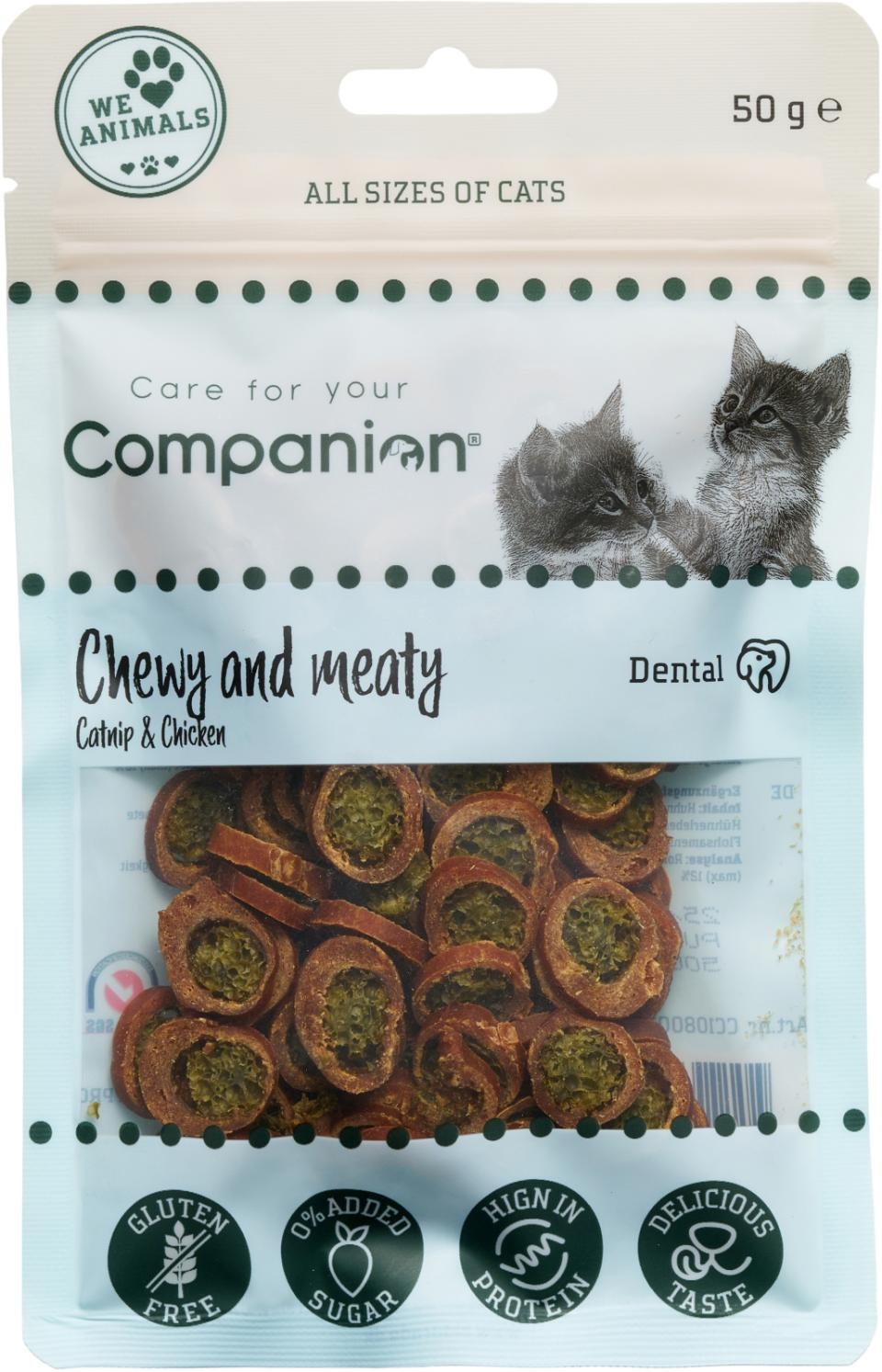 43% kylling- høy proteinkilde
Catnip stimulerer og tiltrekker
Bygggress og psyllium fremmer fordøyelsen
Tørket kyllinglever og egg- gir en høy smaklighet og er også populær for den kresne