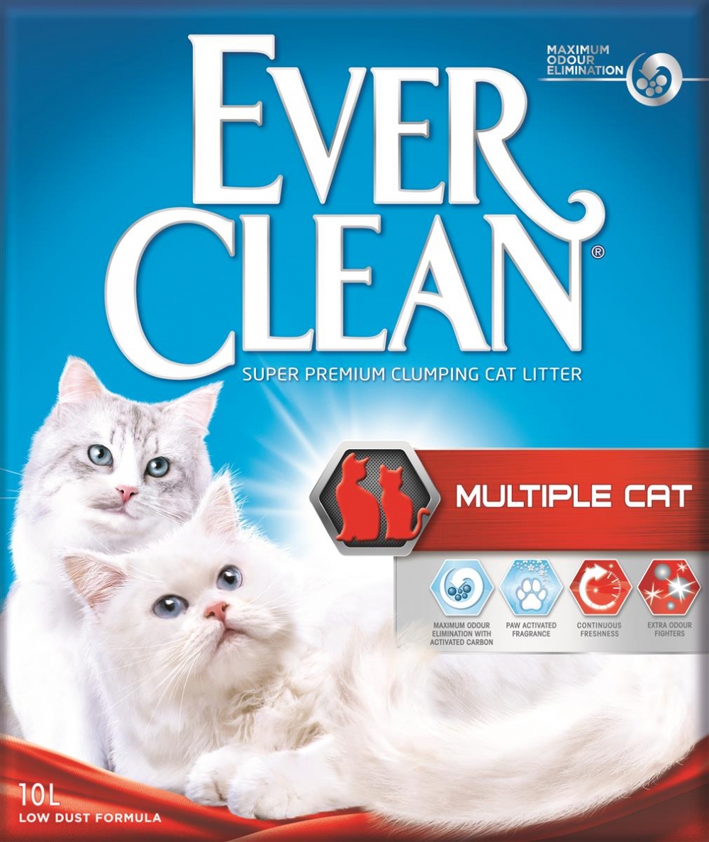 Ever Clean Multiple Cat kattesand inneholder en svakt parfymert formel som har en svært god klumpeevne. Spesielt utviklet til husholdninger som har flere enn en katt i huset. 