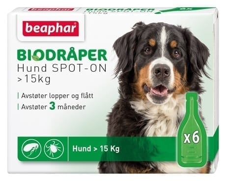 Biodråper til store hunder over 15 kg.