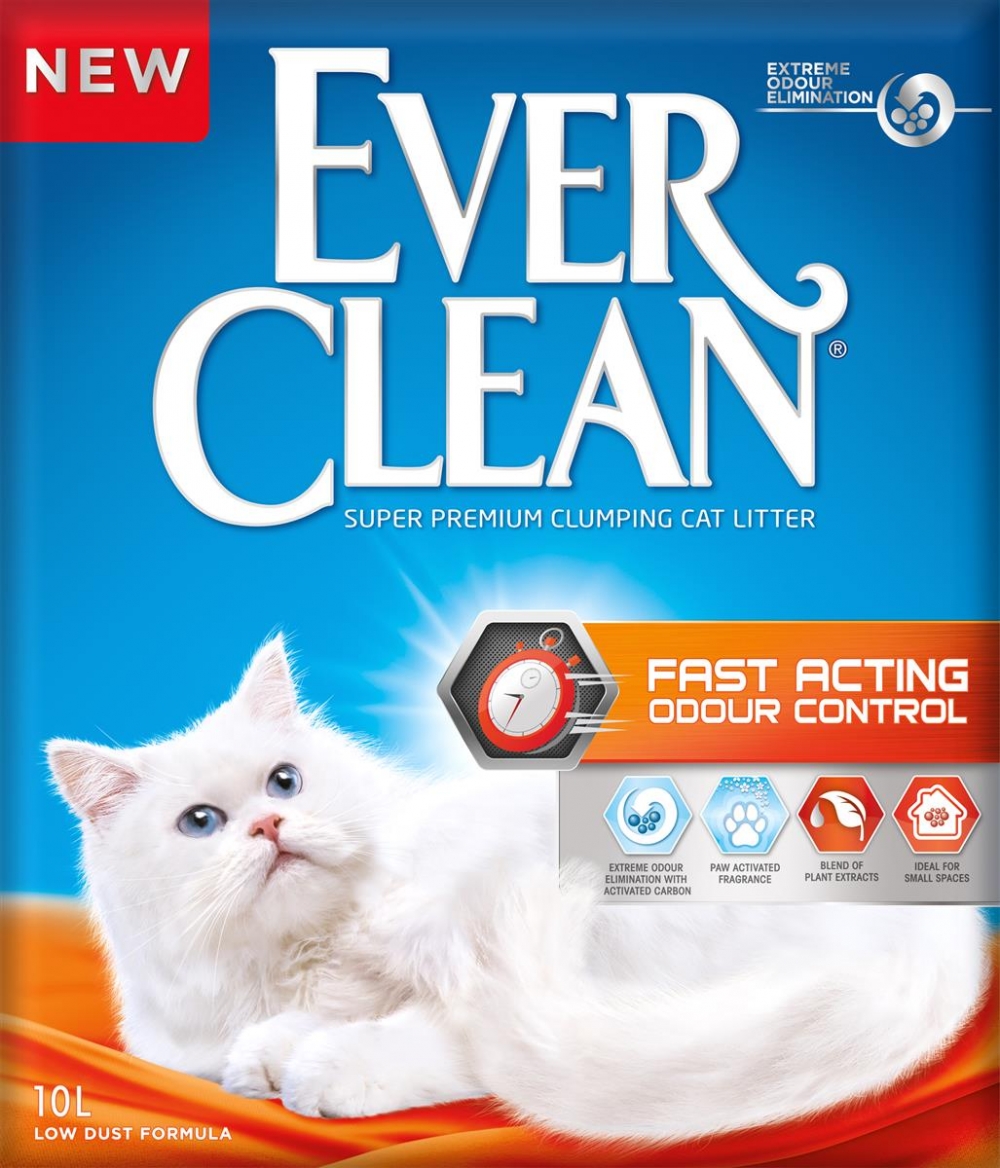 Ever Clean Fast Acting Odour Control er en parfymert kattesand i høy kvalitet med maksimal klumpeevne.