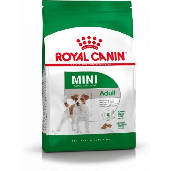 Royal Canin mini adult hundefôr for hunder over 10 måneders alder. Komplett hundefôr til voksne hunder av små raser (voksenvekt opptil 10 kg) over 10 måneder. 