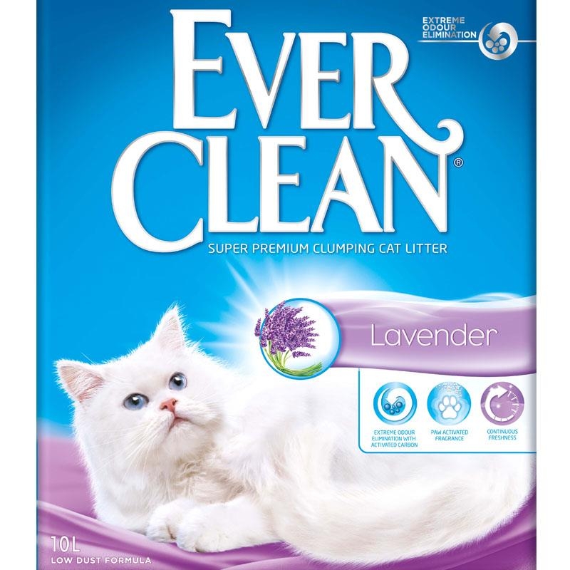 Ever Clean Lavender er en kattesand av høyeste kvalitet med duft av lavendel som aktiveres ved kontakt med fukt i kattetoalettet.