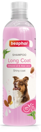 Beaphar Sjampo 2-1 er spesielt utviklet for langhårede hunder. Sjampoen er en mild, pH-nøytral sjampo, tilsatt ekstra mandelolje og Aloe vera for å gi næring til håret fra rot til tupp, og etterlater hundens pels myk, blank og luktende frisk