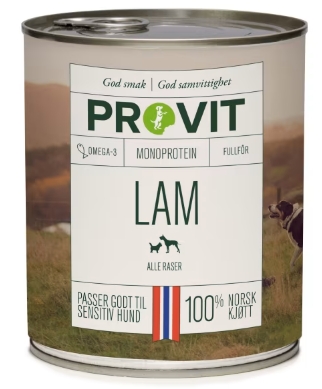 Provit Lam er et fullfôr til hund basert på kun én proteinkilde - lam. Provit Lam er et fôr med høy smakelighet og lavt fettinnhold, for voksne hunder som elsker lam. Fôret inneholder ikke korn og er glutenfritt.